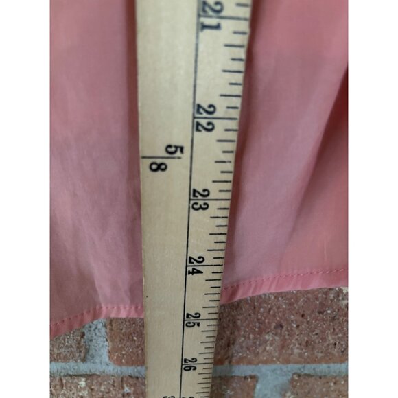 Anthropologie Peach Button-Up Blouse With Ruffle Trim & 3/4 Sleeves Lightweight - Picture 11 of 13